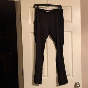 Suede front black leggings